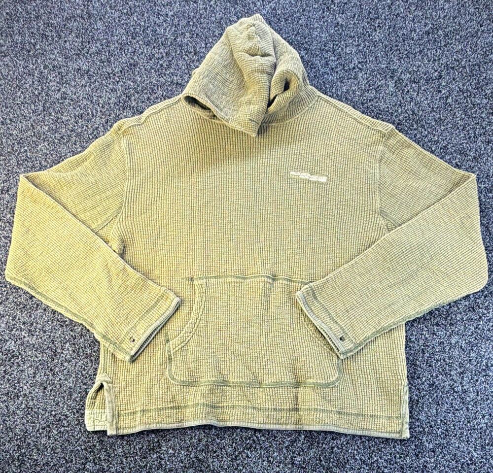 Polo Jeans Co. Ralph Lauren Men's Green Waffle Knit Pullover Hoodie M Logo
